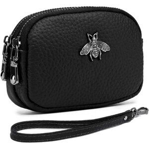 Women Leather Coin Purse B-Black